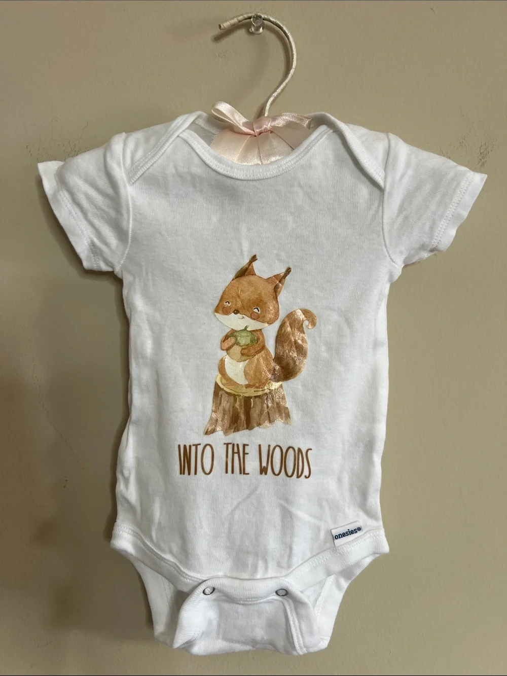🍼👶🦊 2White Baby One-Piece Bodysuits with Fox & 'Tiny But Mighty' Prints